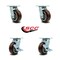 Service Caster 5 Inch Polyurethane Swivel Caster Set with Roller Bearings 2 Brakes SCC SCC-30CS520-PPUR-2-TLB-2 - alternate 4